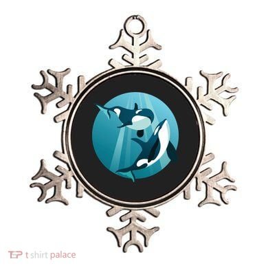 Pair Of Orcas Swimming Ornament
