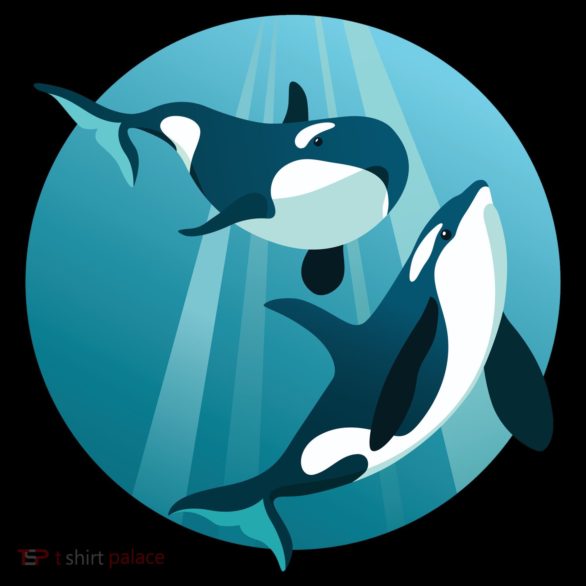 Pair Of Orcas Swimming Ornament