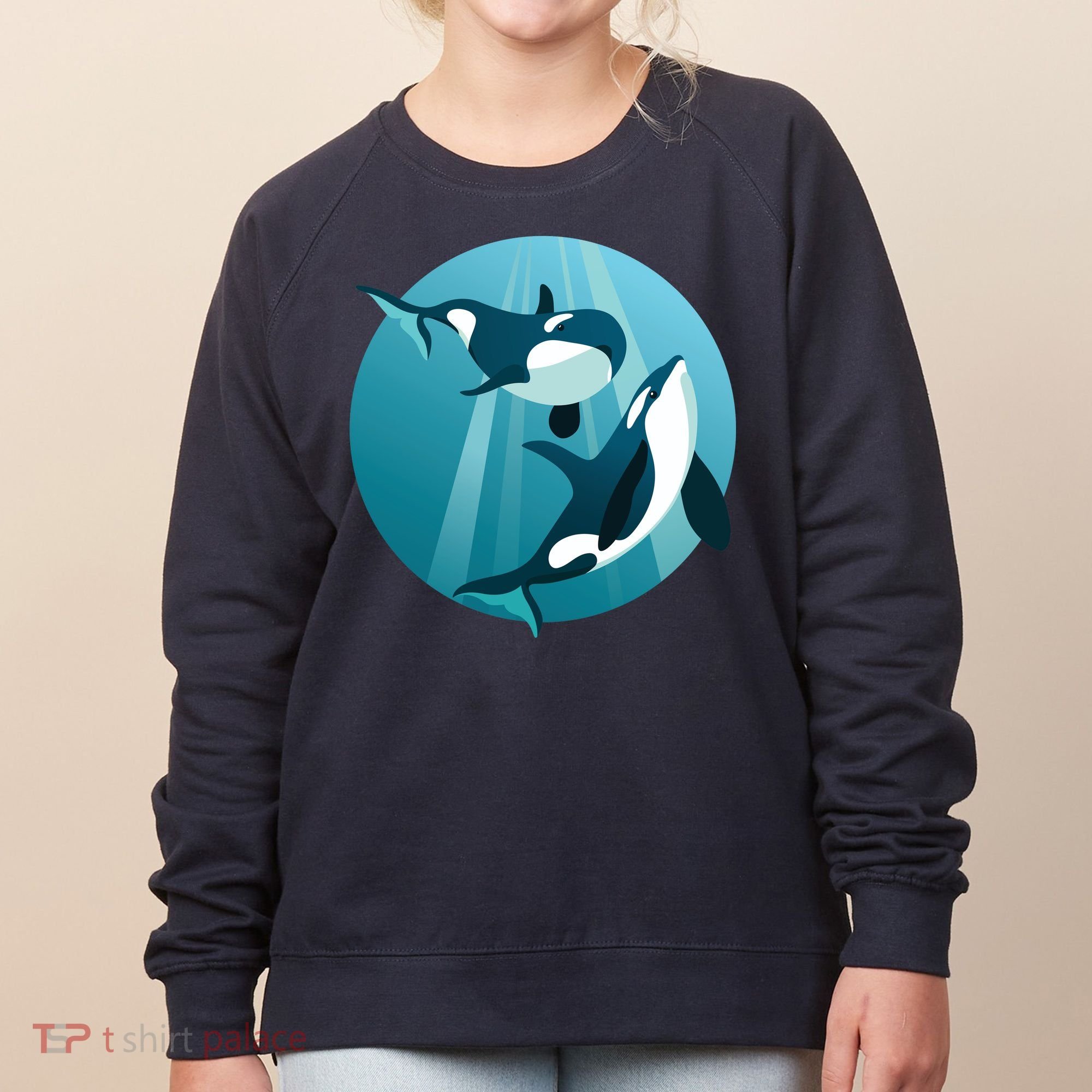 Pair Of Orcas Swimming Women's Sweatshirt