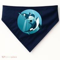 Pair Of Orcas Swimming USA-Made Doggie Bandana thumb 0