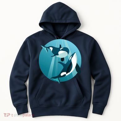 Pair Of Orcas Swimming Hoodie