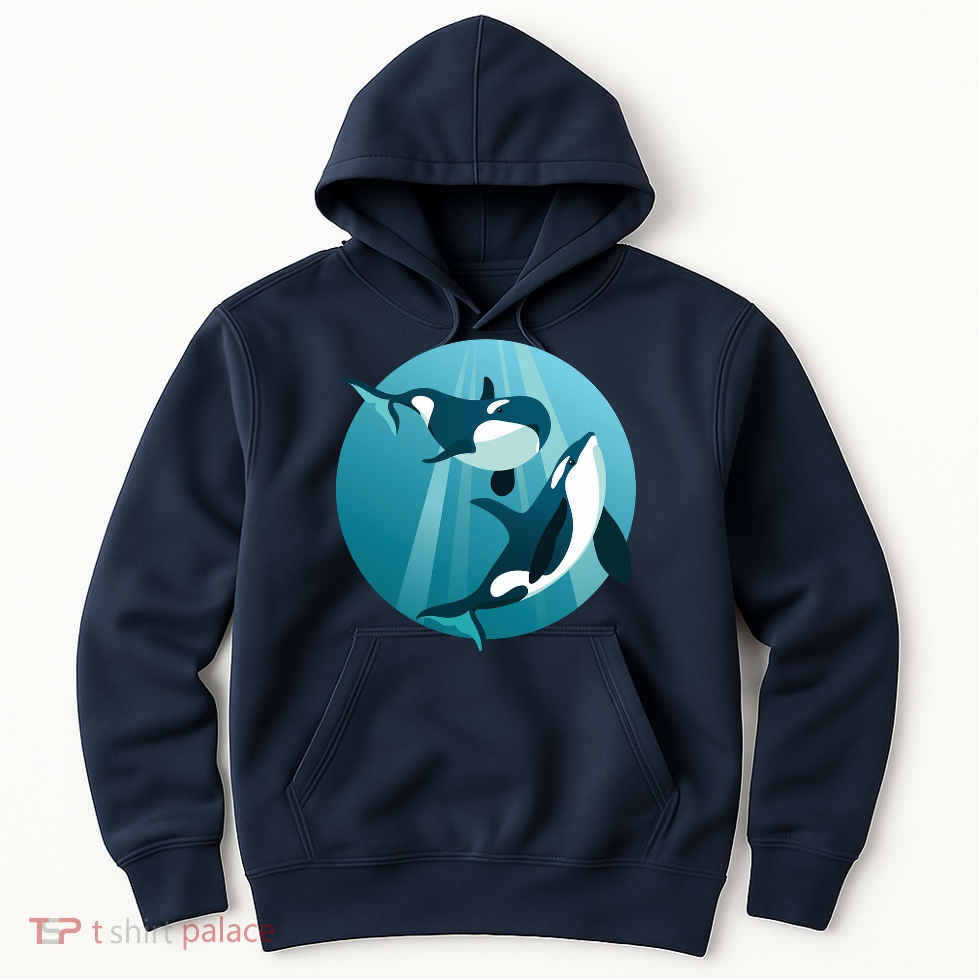 Pair Of Orcas Swimming Hoodie