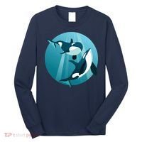 Pair Of Orcas Swimming Long Sleeve Shirt thumb 0