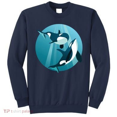 Pair Of Orcas Swimming Sweatshirt