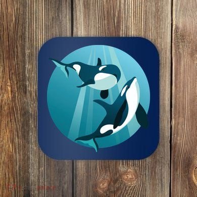 Pair Of Orcas Swimming Coaster