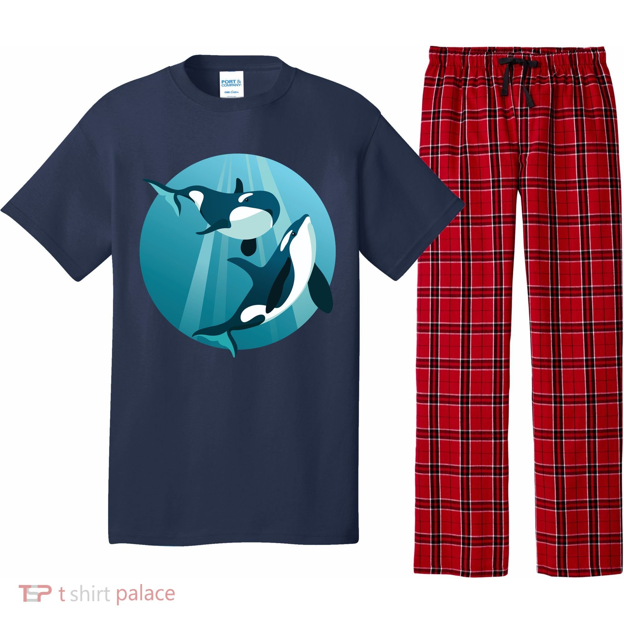 Pair Of Orcas Swimming Pajama Set