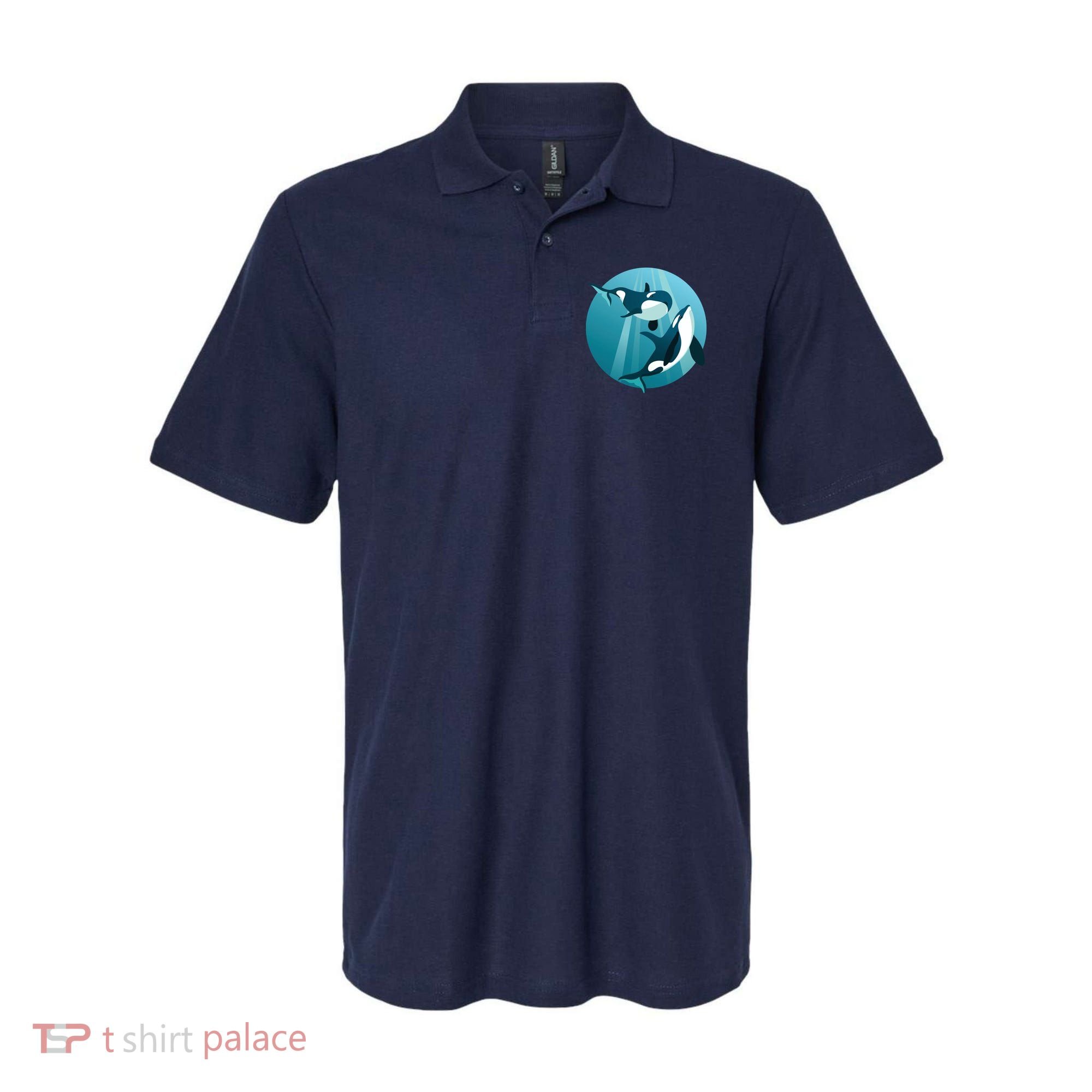 Pair Of Orcas Swimming Polo