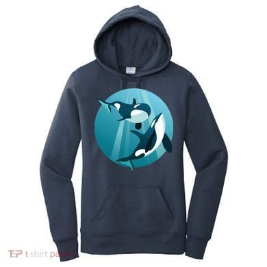 Pair Of Orcas Swimming Women's Hoodie