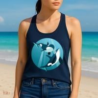 Pair Of Orcas Swimming Women's Tank Top thumb 2