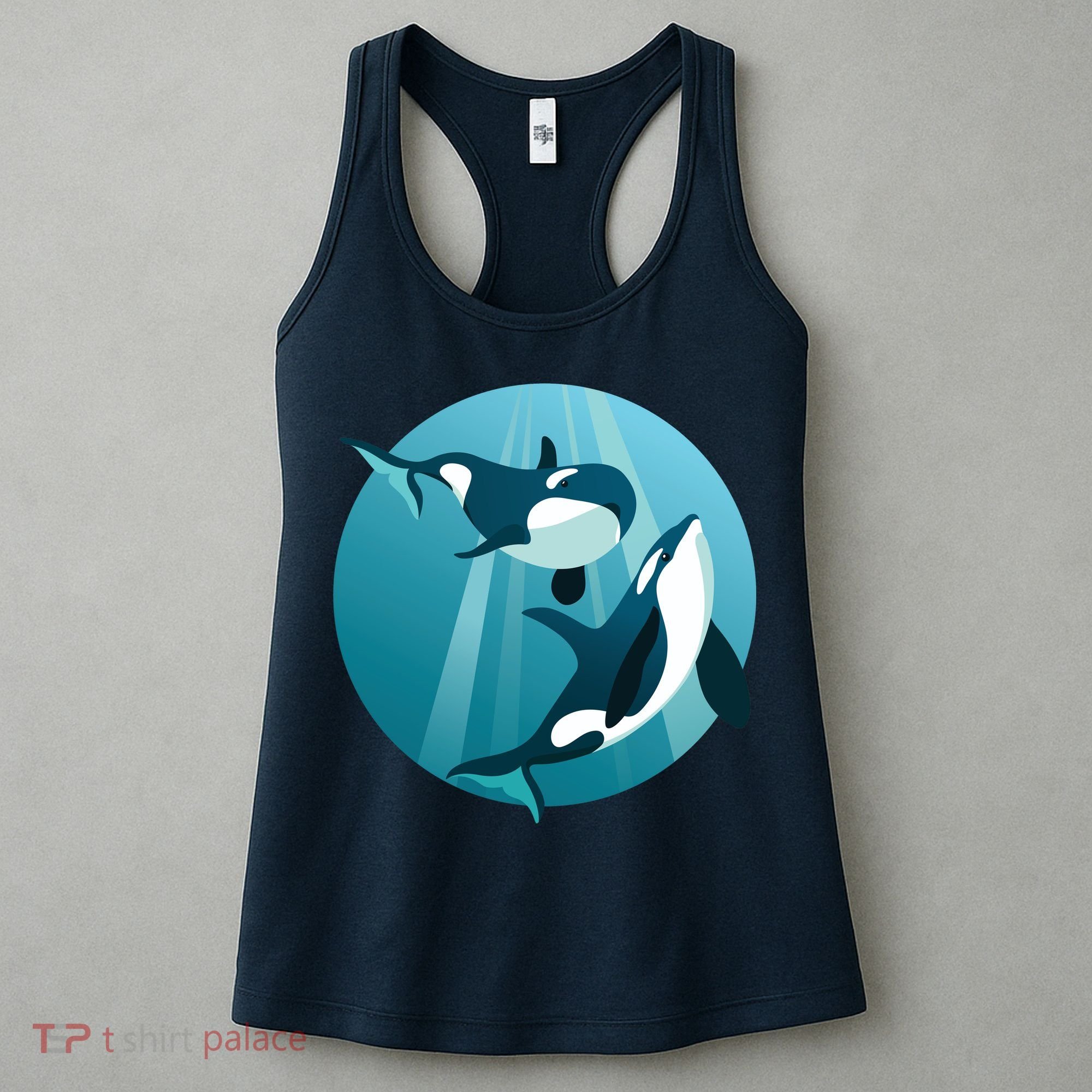 Pair Of Orcas Swimming Women's Tank Top