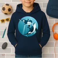 Pair Of Orcas Swimming Kids Hoodie thumb 2