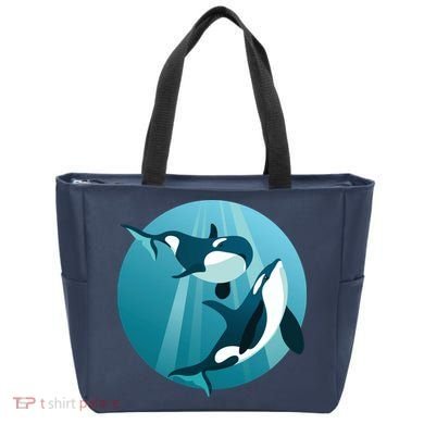 Pair Of Orcas Swimming Tote Bag