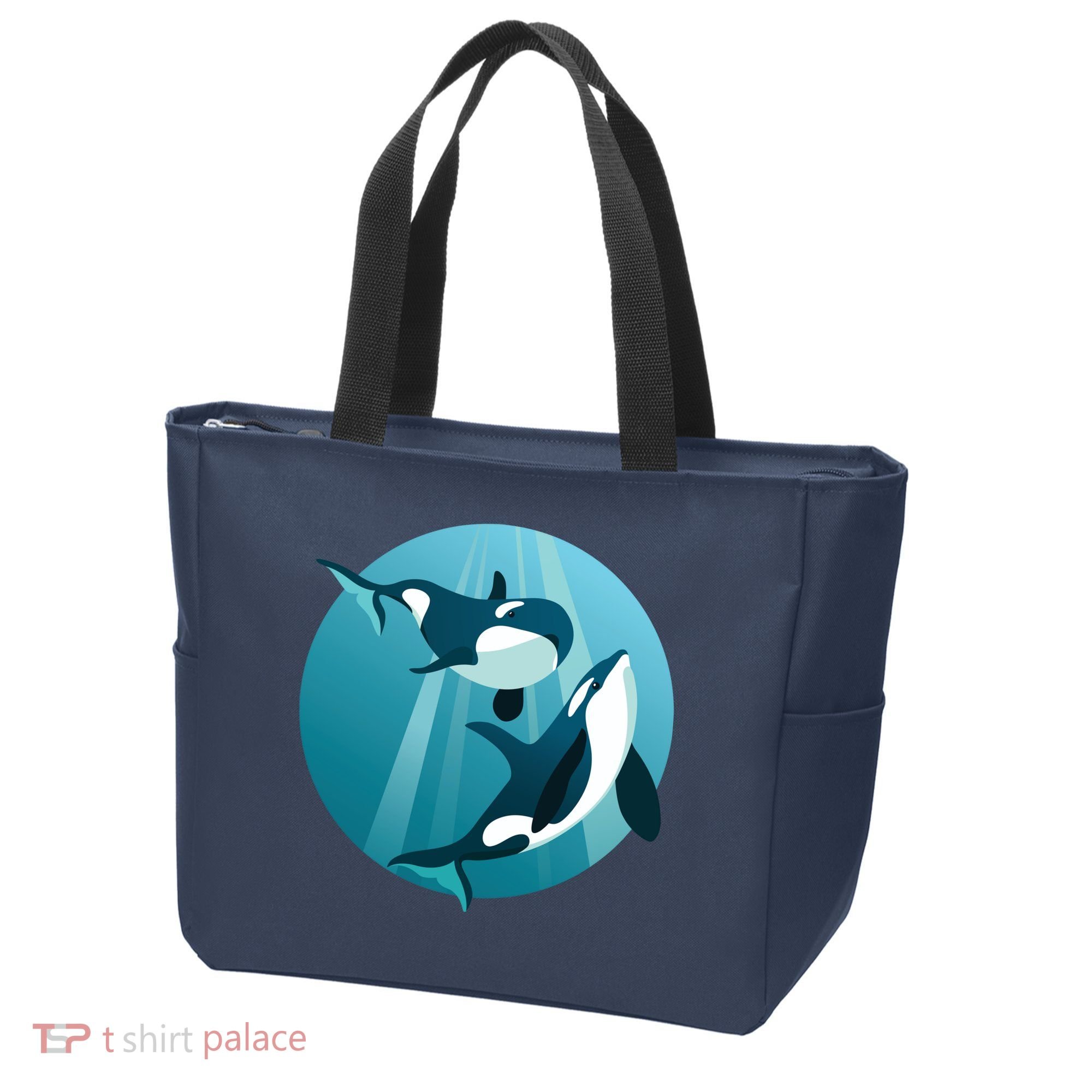 Pair Of Orcas Swimming Tote Bag