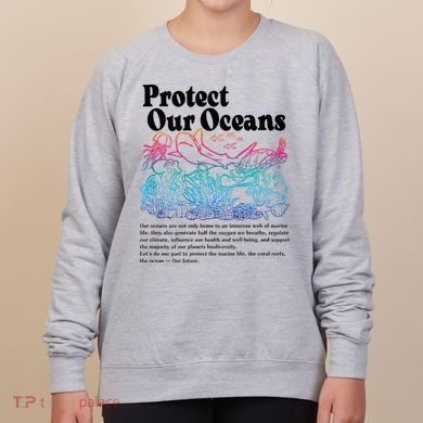 Protect Our Oceans Save Earth World Ocean Day 2024 On Back Women's Sweatshirt