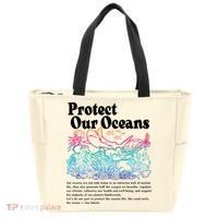 Protect Our Oceans Save Earth World Ocean Day 2024 On Back Tote Bag thumb 0