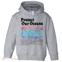 Protect Our Oceans Save Earth World Ocean Day 2024 On Back Toddler Hoodie thumb 0