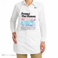 Protect Our Oceans Save Earth World Ocean Day 2024 On Back Apron thumb 2