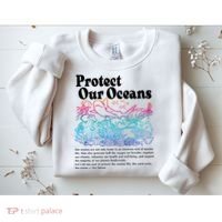 Protect Our Oceans Save Earth World Ocean Day 2024 On Back Sweatshirt thumb 2