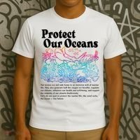 Protect Our Oceans Save Earth World Ocean Day 2024 On Back T-Shirt thumb 3