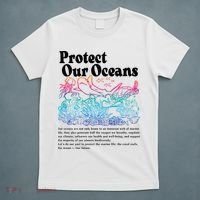 Protect Our Oceans Save Earth World Ocean Day 2024 On Back T-Shirt thumb 5