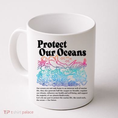 Protect Our Oceans Save Earth World Ocean Day 2024 On Back Coffee Mug