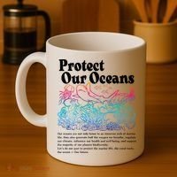 Protect Our Oceans Save Earth World Ocean Day 2024 On Back Coffee Mug thumb 4