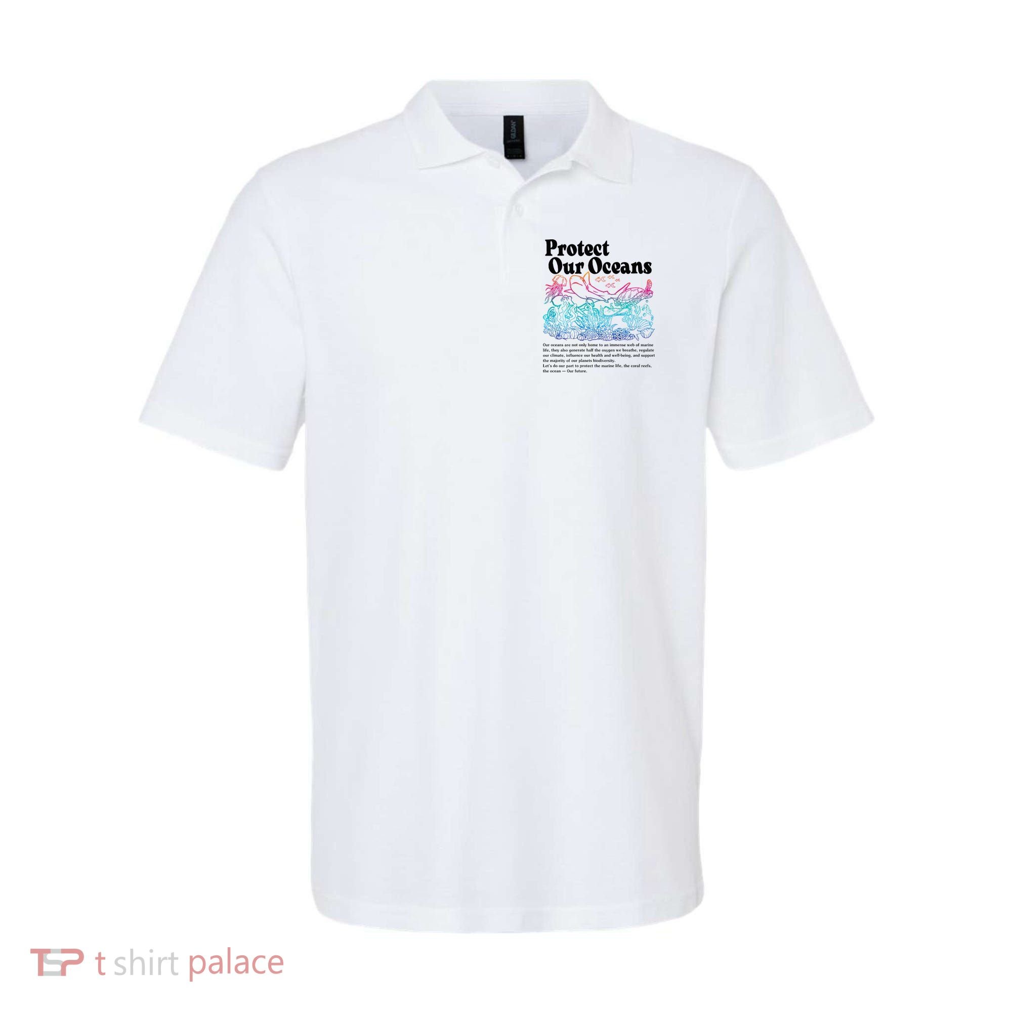 Protect Our Oceans Save Earth World Ocean Day 2024 On Back Polo