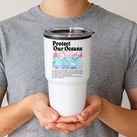 Protect Our Oceans Save Earth World Ocean Day 2024 On Back Tumbler thumb 2