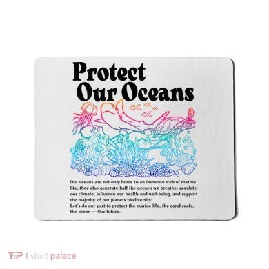 Protect Our Oceans Save Earth World Ocean Day 2024 On Back Mousepad