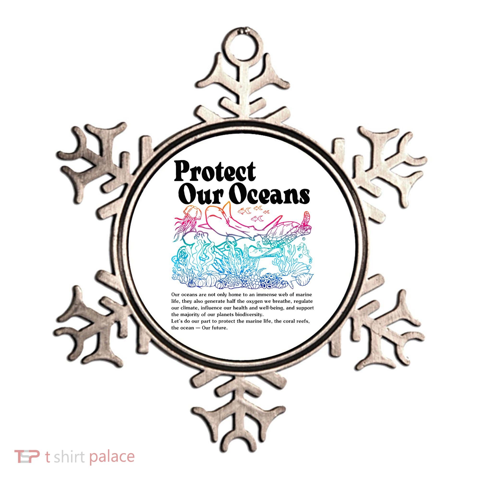 Protect Our Oceans Save Earth World Ocean Day 2024 On Back Ornament