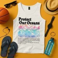 Protect Our Oceans Save Earth World Ocean Day 2024 On Back Tank Top thumb 4