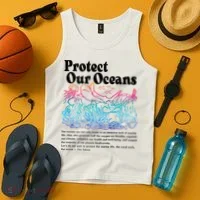Protect Our Oceans Save Earth World Ocean Day 2024 On Back Tank Top thumb 4