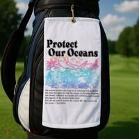 Protect Our Oceans Save Earth World Ocean Day 2024 On Back Golf Towel thumb 2