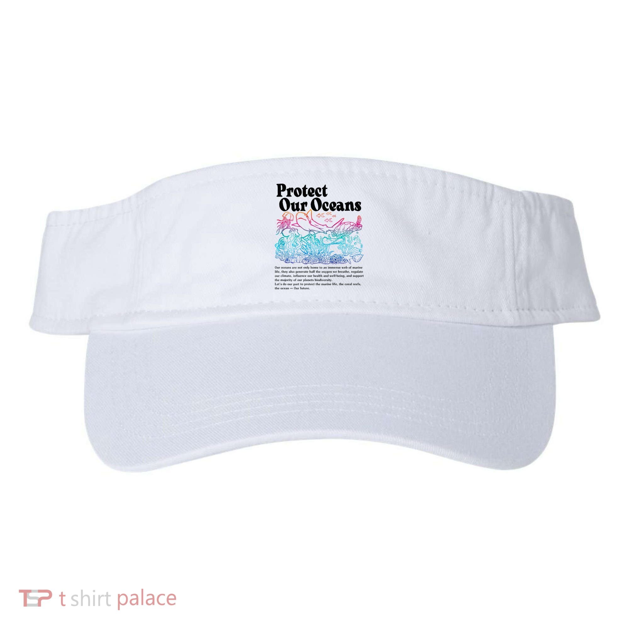 Protect Our Oceans Save Earth World Ocean Day 2024 On Back Visor