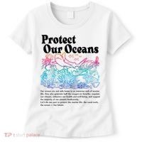Protect Our Oceans Save Earth World Ocean Day 2024 On Back Women's T-Shirt thumb 0
