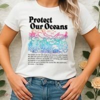 Protect Our Oceans Save Earth World Ocean Day 2024 On Back Women's T-Shirt thumb 2