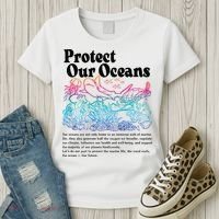 Protect Our Oceans Save Earth World Ocean Day 2024 On Back Women's T-Shirt thumb 3