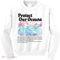 Protect Our Oceans Save Earth World Ocean Day 2024 On Back Kids Sweatshirt thumb 0
