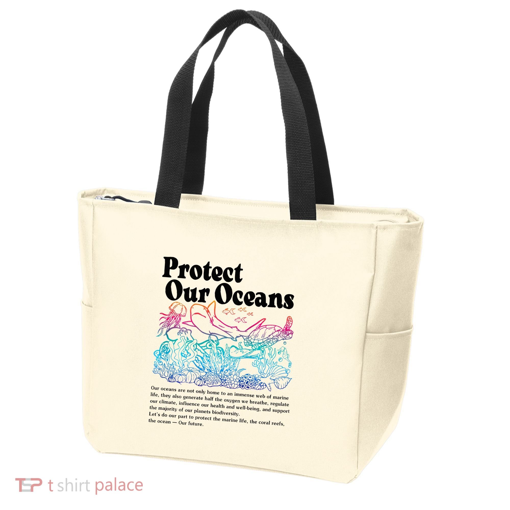 Protect Our Oceans Save Earth World Ocean Day Tote Bag