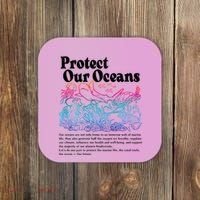 Protect Our Oceans Save Earth World Ocean Day Coaster thumb 0