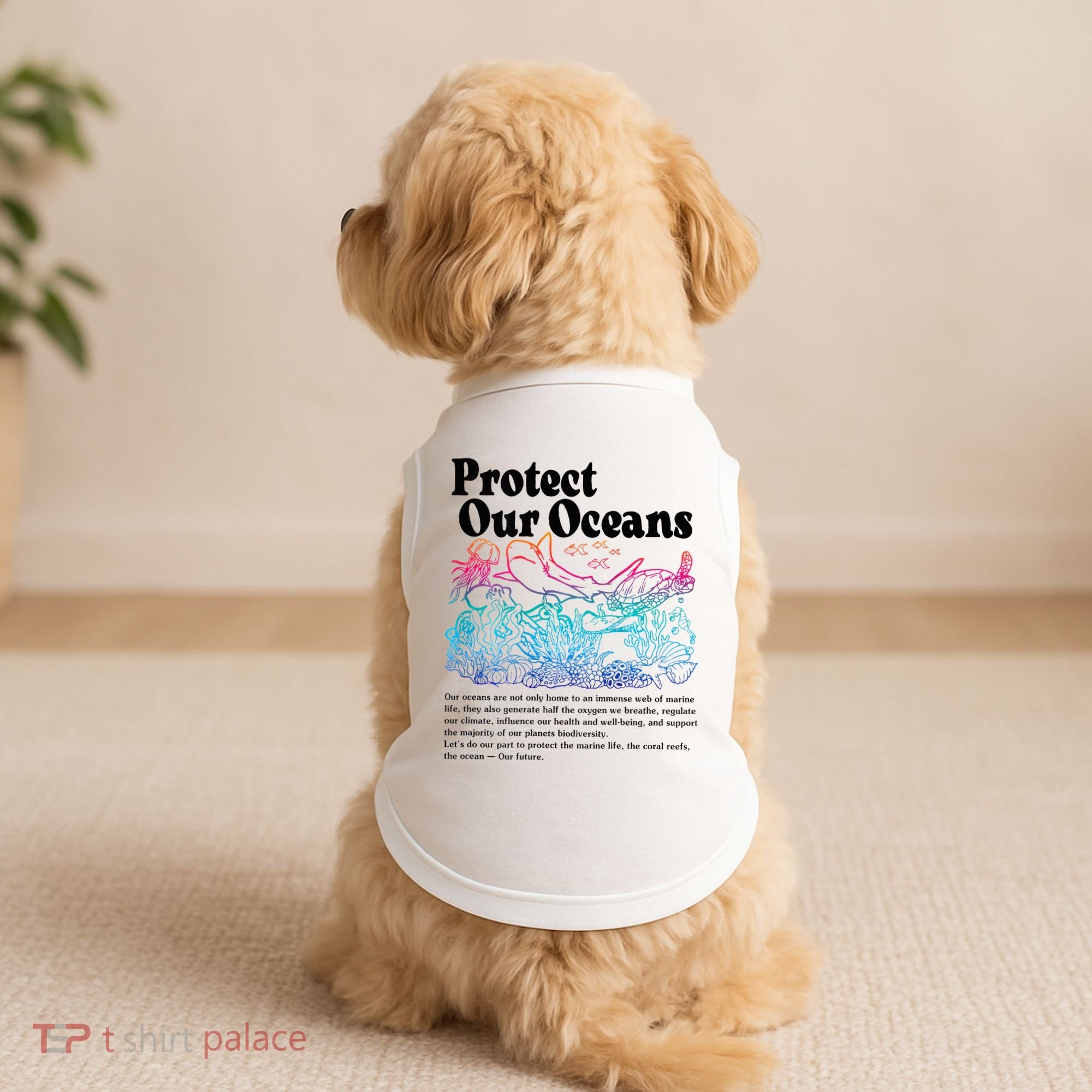 Protect Our Oceans Save Earth World Ocean Day Doggie Tank