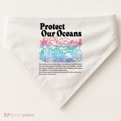 Protect Our Oceans Save Earth World Ocean Day USA-Made Doggie Bandana
