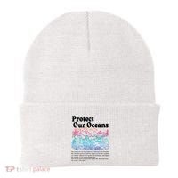 Protect Our Oceans Save Earth World Ocean Day Beanie thumb 0