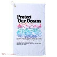 Protect Our Oceans Save Earth World Ocean Day Golf Towel thumb 0