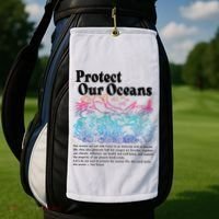 Protect Our Oceans Save Earth World Ocean Day Golf Towel thumb 2