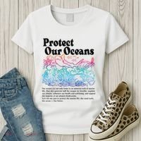 Protect Our Oceans Save Earth World Ocean Day Women's T-Shirt thumb 3