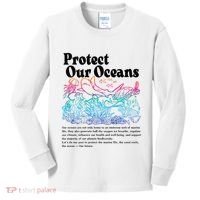 Protect Our Oceans Save Earth World Ocean Day Kids Long Sleeve Shirt thumb 0
