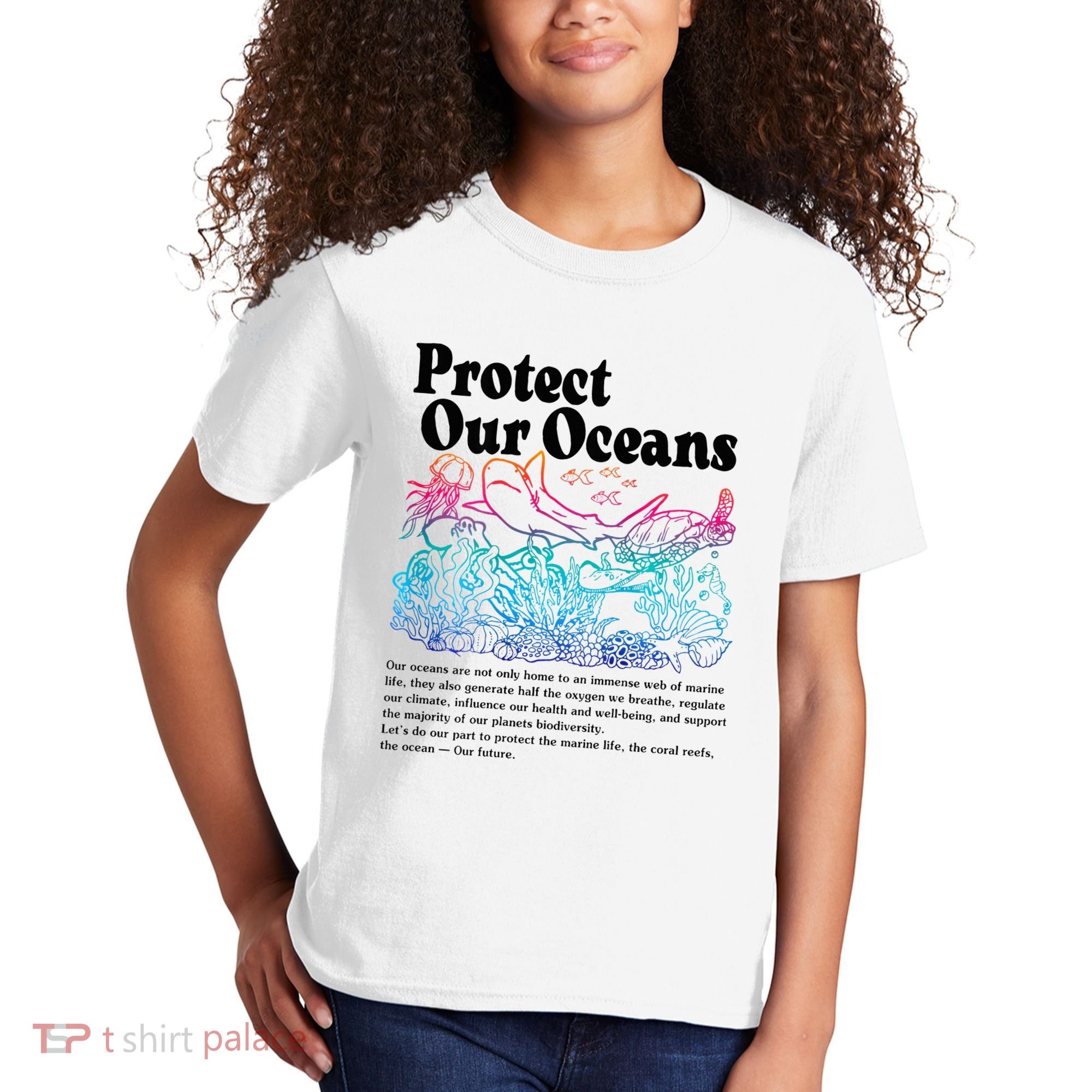 Protect Our Oceans Save Earth World Ocean Day Kids T-Shirt