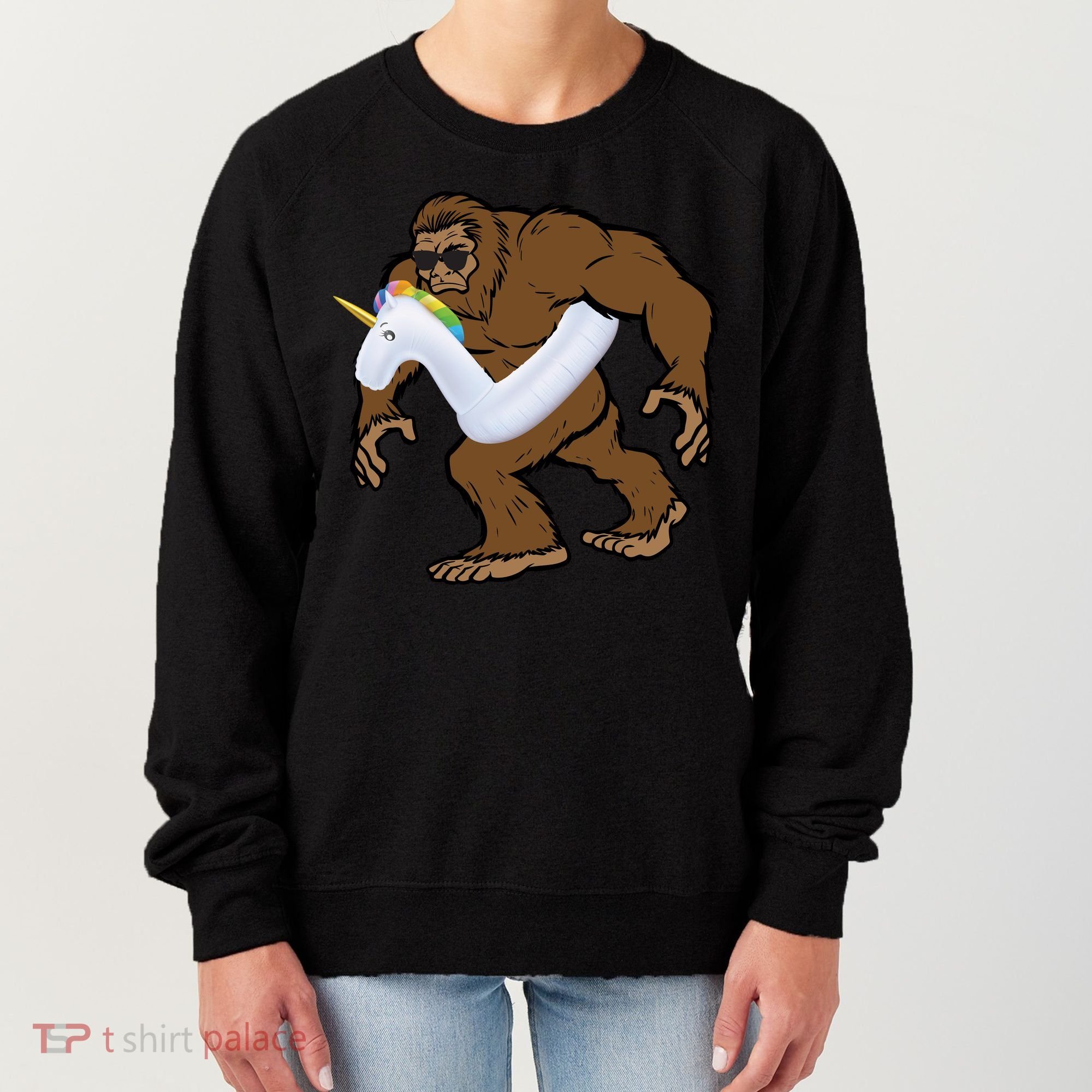 Pool Party Bigfoot Unicorn Float  Sasquatch Women's Sweatshirt