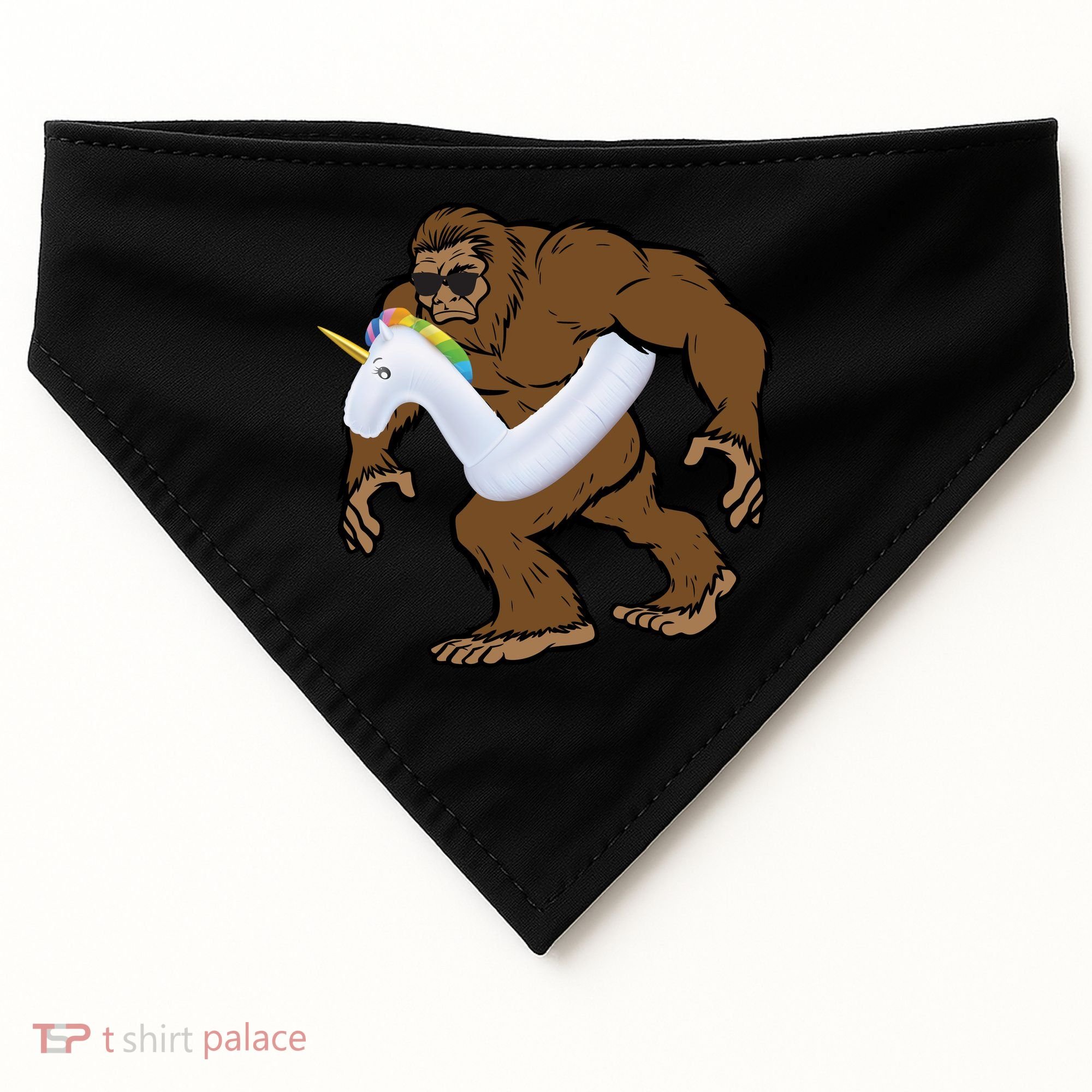 Pool Party Bigfoot Unicorn Float  Sasquatch USA-Made Doggie Bandana